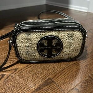 Tory Burch Black and Tan Crossbody Bag